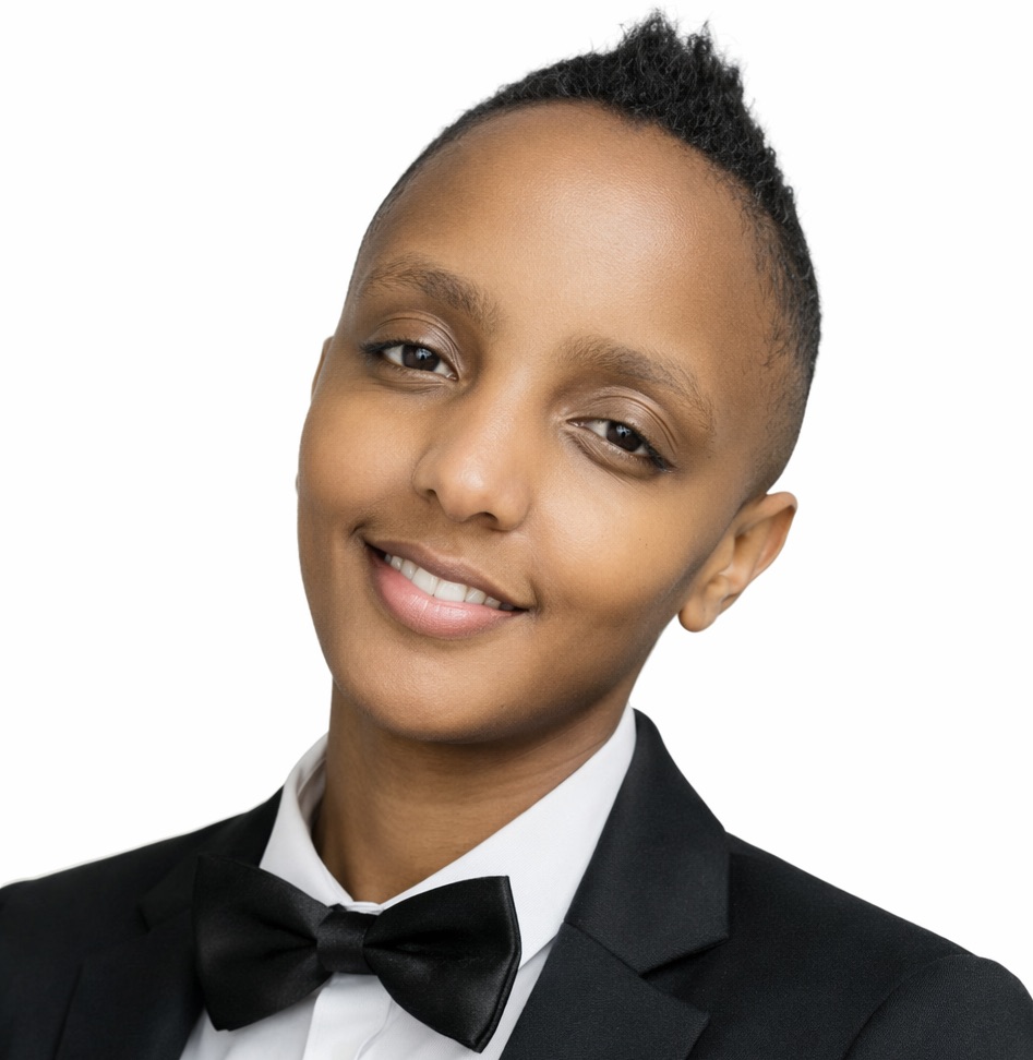 Emy Kirugo in professional attire